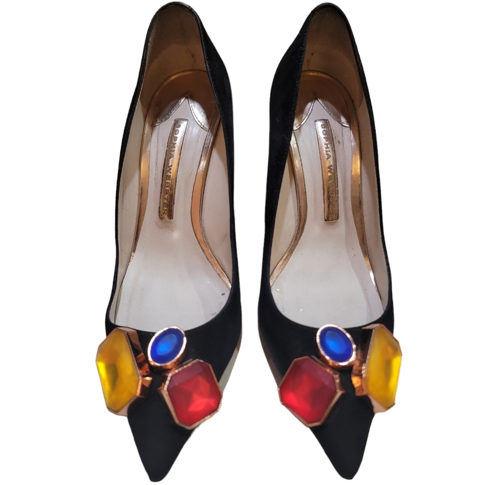 Sophia Webster Jeweled Suede Pump